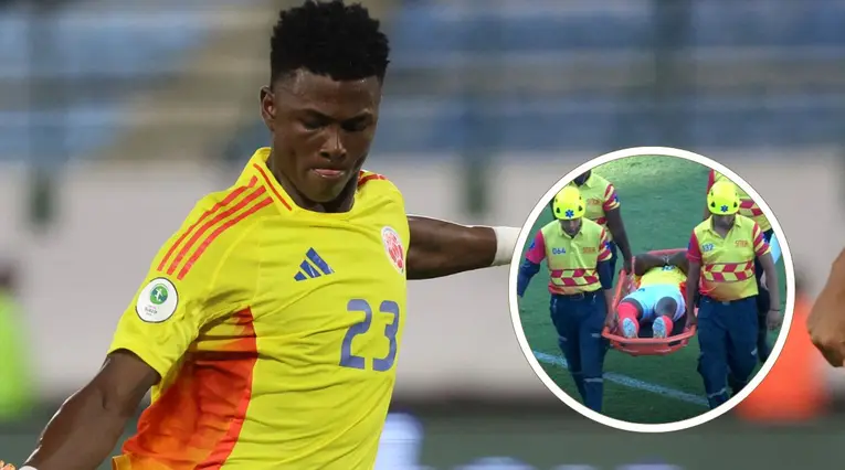 Néiser Villarreal sale lesionado y entre lágrimas del partido con la Selección Colombia
