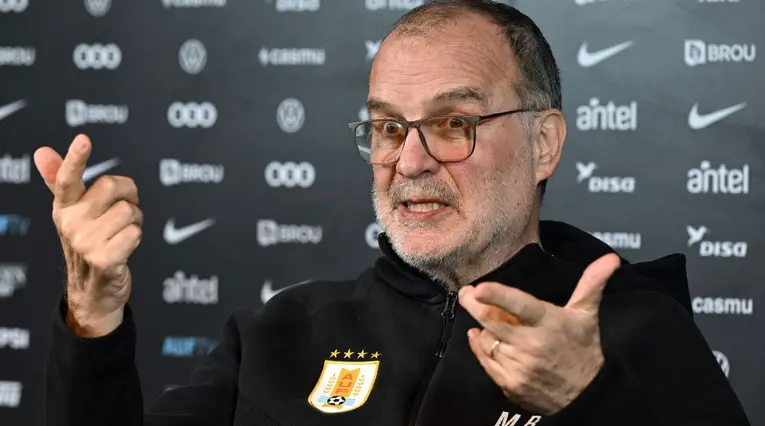 Marcelo Bielsa con la selección de Uruguay