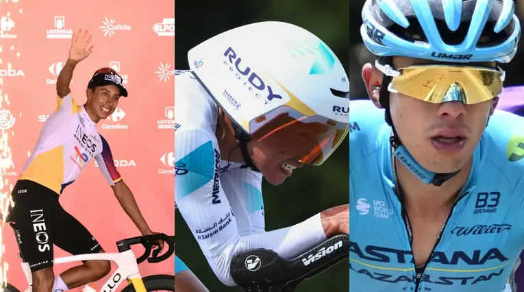 Egan Bernal, Santiago Buitrago y Harold Tejada