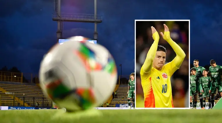 Balón de la Liga Betplay y James Rodríguez