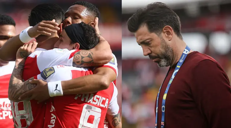 Jugadores de Santa Fe y Jorge Bava