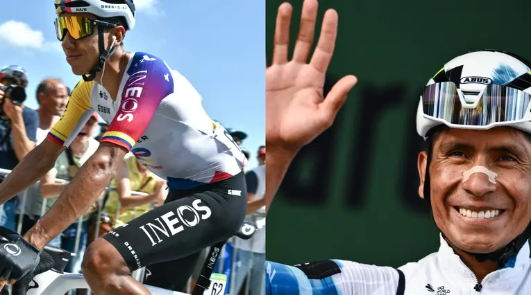 Egan Bernal y Nairo Quintana en Giro de Lombardía