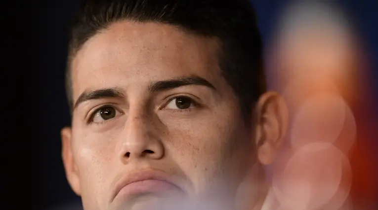 James Rodríguez en una rueda de prensa