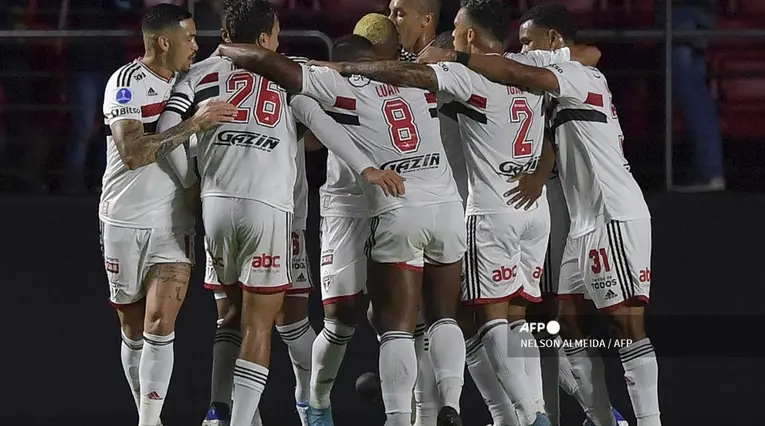 Sao Paulo en su partido ante Everton por Copa Sudamericana.