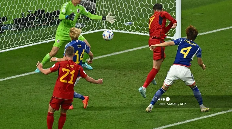 El gol de Morata para la ventaja inicial de España ante Japón