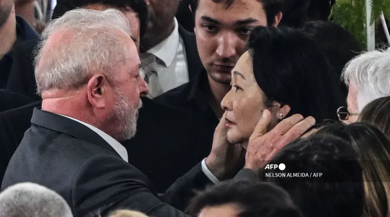 Lula Da Silva en el velorio de Pelé