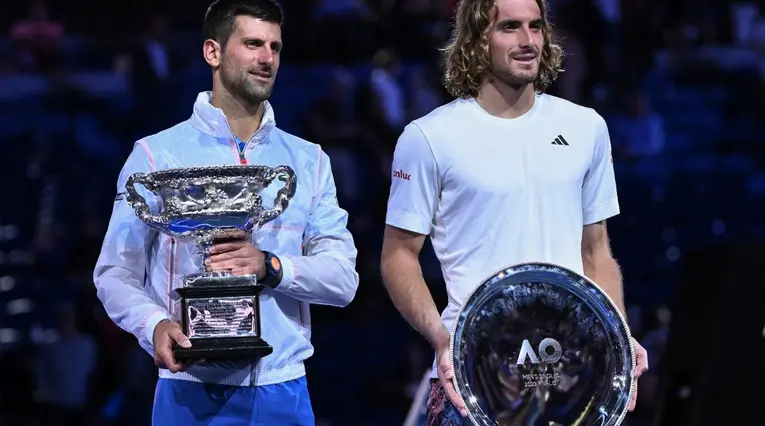 Novak Djokovic y Stefanos Tsisipas - Australian Open 2023