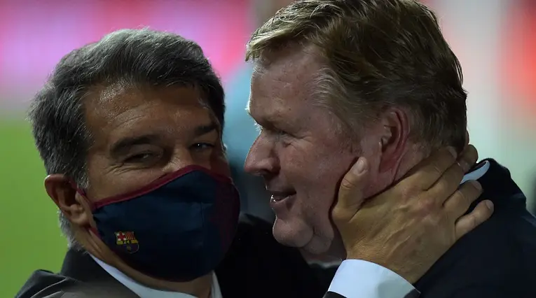 Joan Laporta y Ronald Koeman
