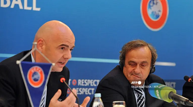Gianni Infantino y Michel Platini