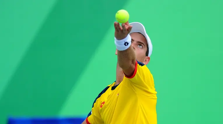 Nicolás Mejía con Colombia en la Copa Davis ante EEUU
