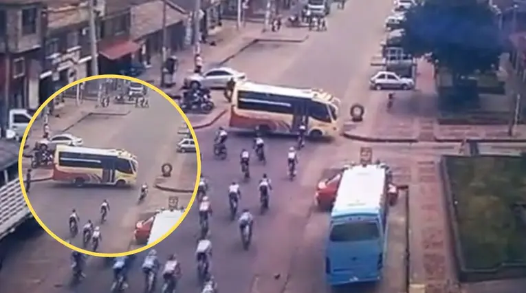 Bus estuvo a punto de causar tragedia en la Vuelta a Cundinamarca