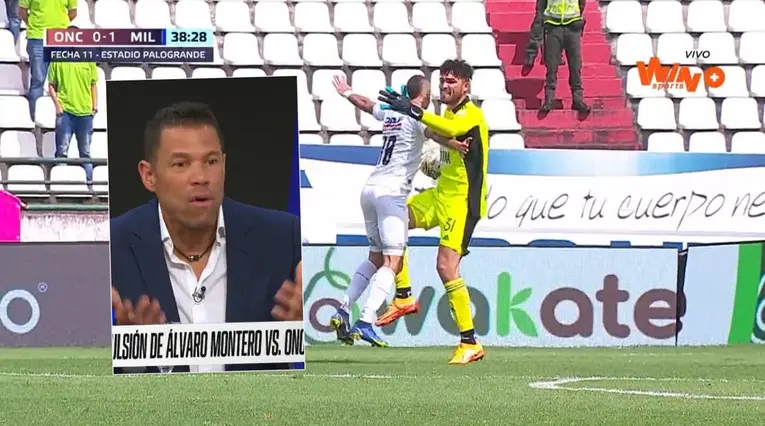 Alvaro Montero y su patada en la entrepierna a un jugador de Once Caldas