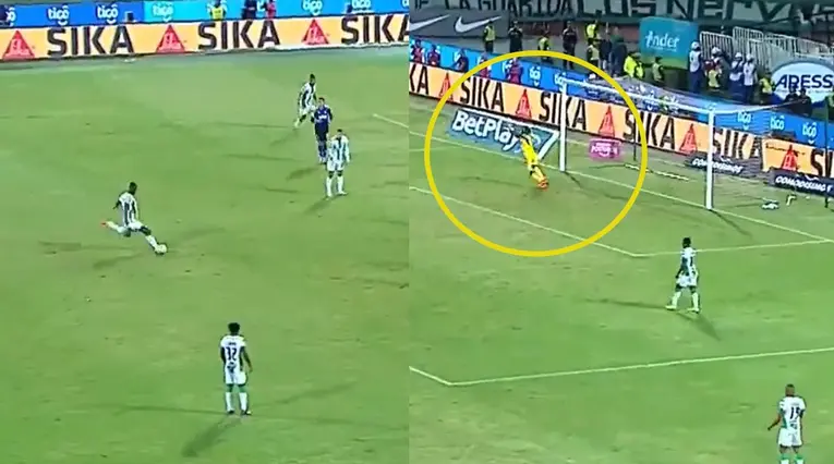 Atajada de Juan Moreno en la final Nacional vs Millonarios