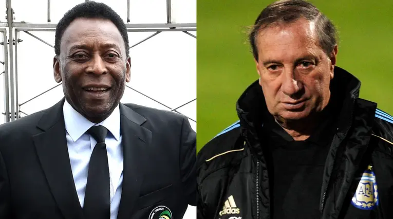 Bilardo hablando de Pelé y diciendo que era mejor que Maradona