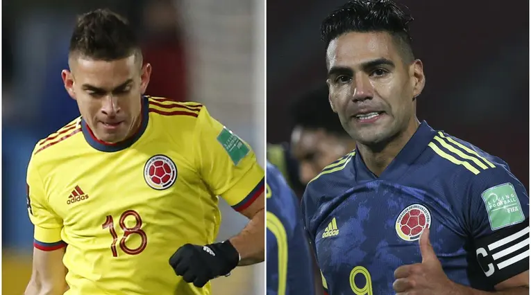 Santos Borré y Falcao, jugadores de la Selección Colombia