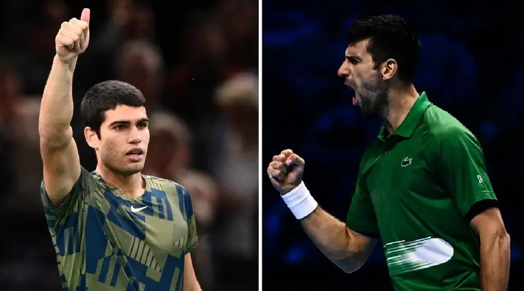 Carlos Alcaraz y Novak Djokovic