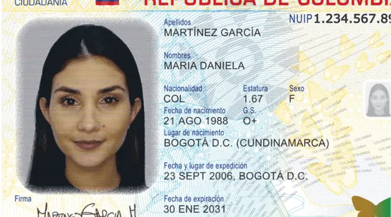 Cédula de ciudadanía en Colombia nueva