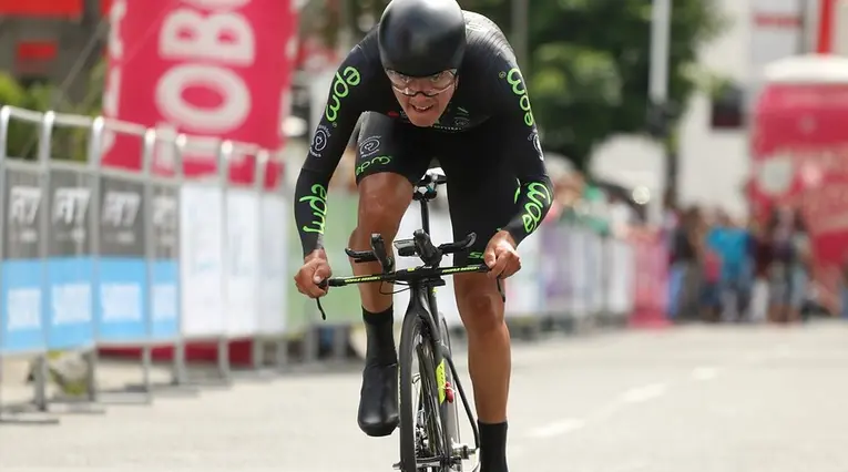 Rodrigo Contreras del EPM-Scott en el prólogo de la Vuelta a Colombia 2018