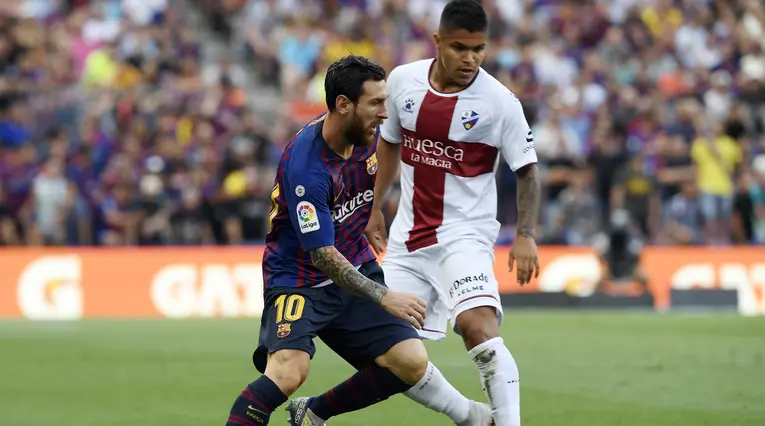 Juan Camilo 'Cucho' Hernández y Lionel Messi