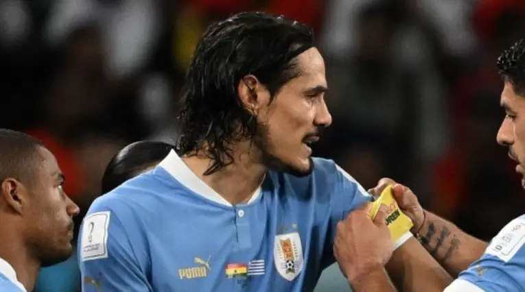 Edinson Cavani con la selección de Uruguay