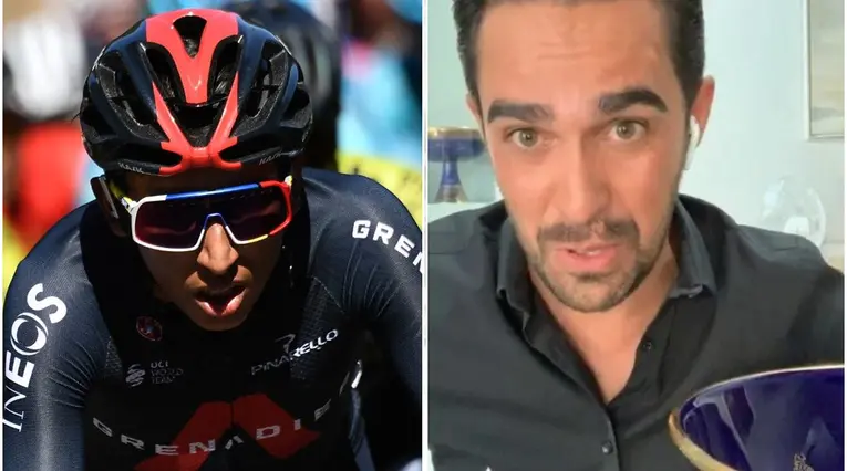 Egan Bernal y Alberto Contador