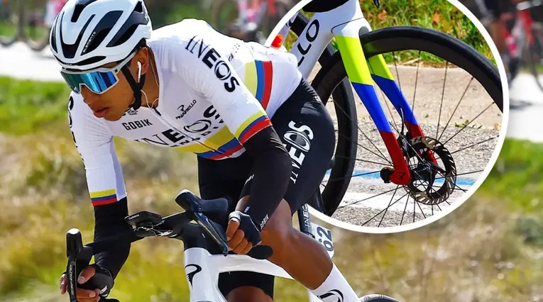 Egan Bernal detalle en bicicleta