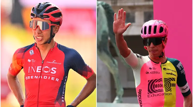 Egan Bernal y Rigoberto Urán