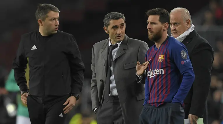 Ernesto Valverde y Jürgen Klopp durante las semifinales de la Champions