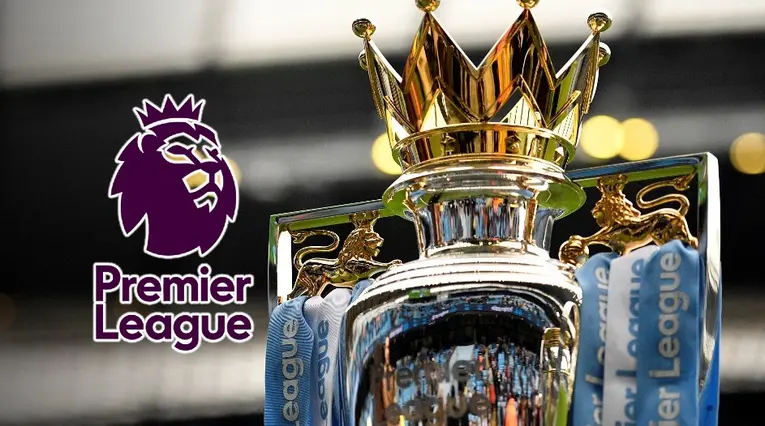 Escudo y trofeo de la Premier League