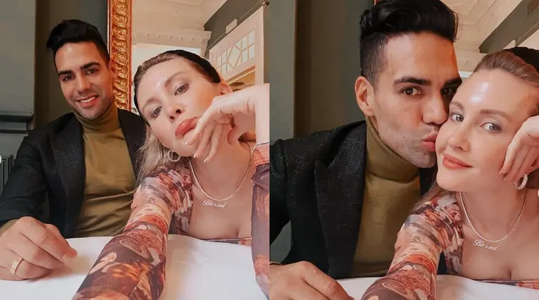 Falcao y su esposa, aniversario