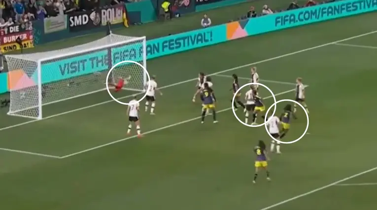 Jugada preparada en gol de Colombia a Alemania