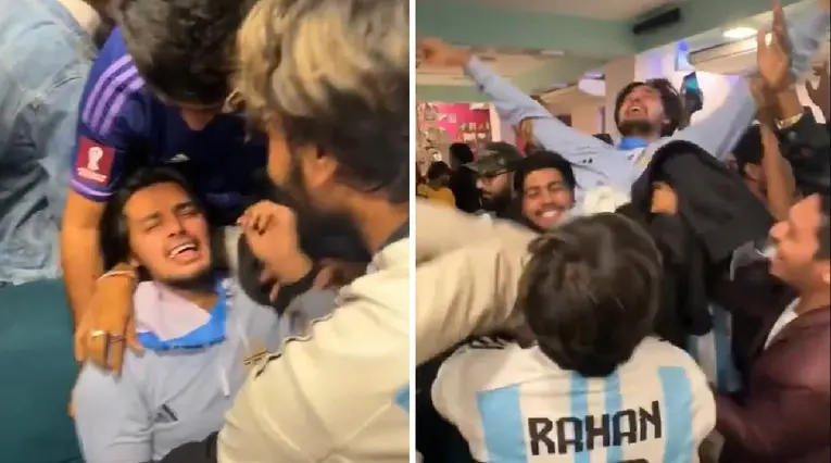 Hinchas de Argentina celebraron en Bangladesh