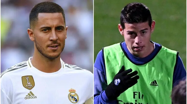 Eden Hazard y James Rodríguez