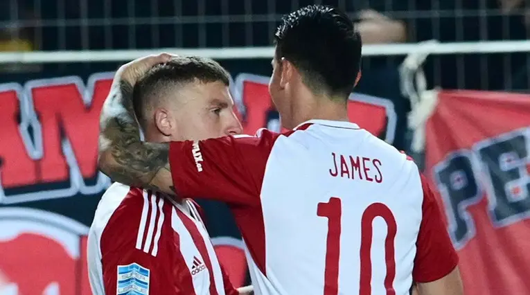 James Rodríguez en el Olympiacos de Grecia