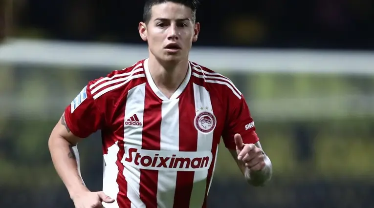 James Rodríguez en un partido del Olympiacos
