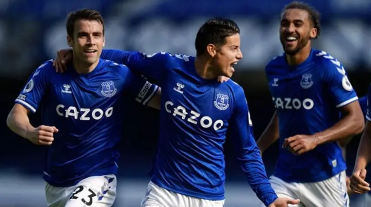 Everton con James Rodríguez en la Premier League