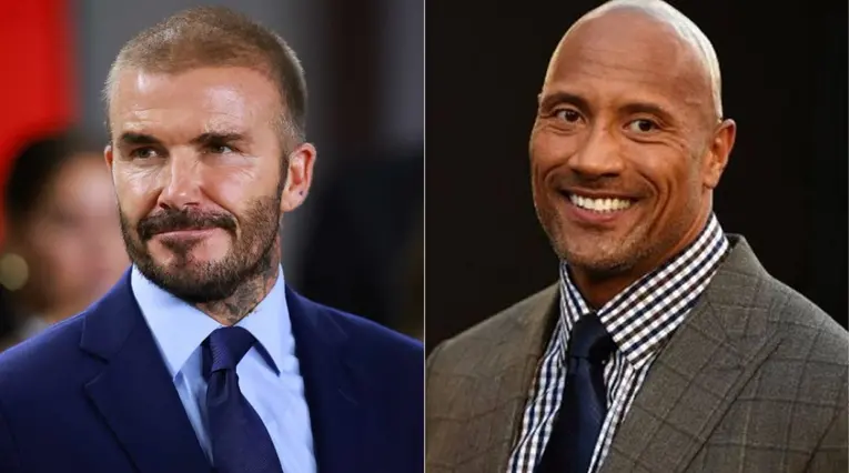 La Roca se disfrazó de David Beckham en Halloween