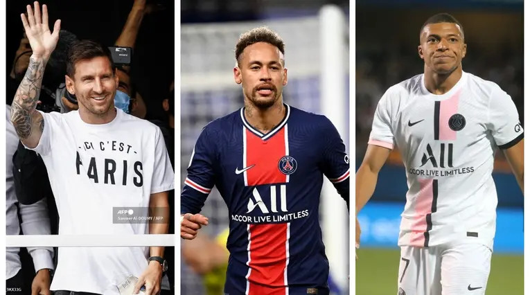 Lionel Messi, Neymar y Mbappé