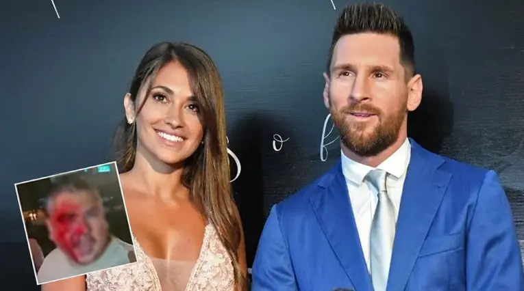 Hombre golpeado por intentar tomarse una foto con Messi y Antonella