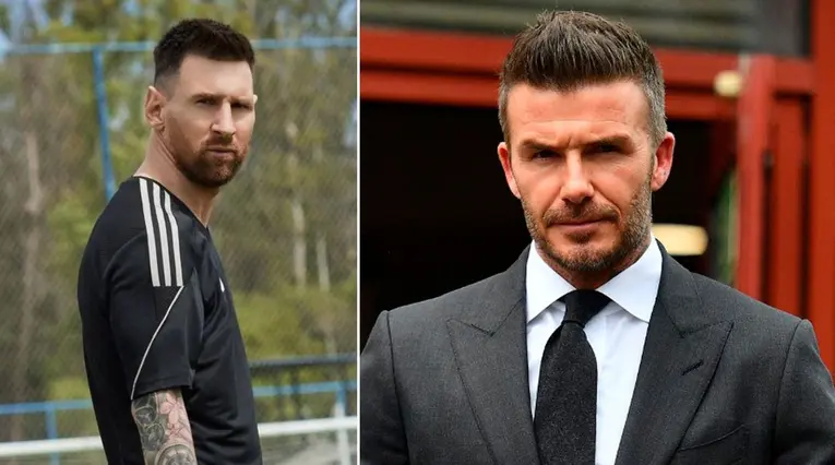 Lionel Messi y David Beckham