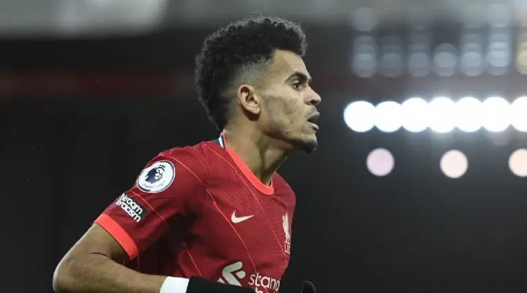 Luis Díaz durante un partido del Liverpool