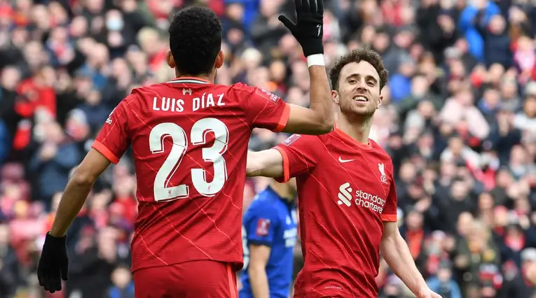 Luis Díaz y Diogo Jota en Liverpool