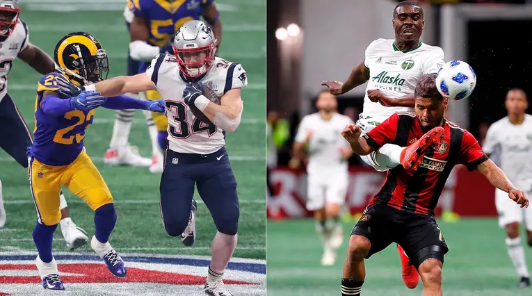La final del Super Bowl 2019, versus la final de la MLS entre Atlanta y Portland