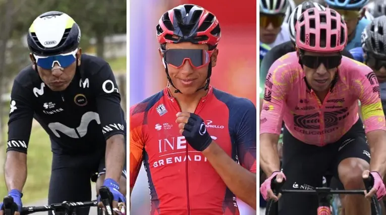 Nairo Quintana, Egan Bernal y Rigo Urán en el Tour Colombia 2024