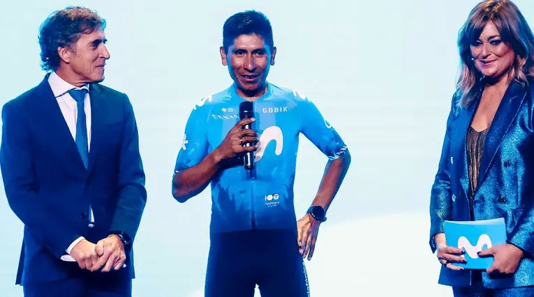 Nairo Quintana en la presentación del Movistar