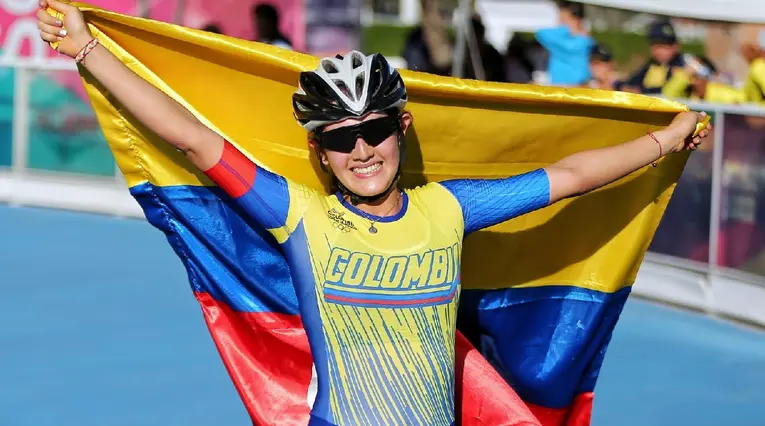 Patinadora colombiana en los Juegos Sudamericanos de la Juventud.