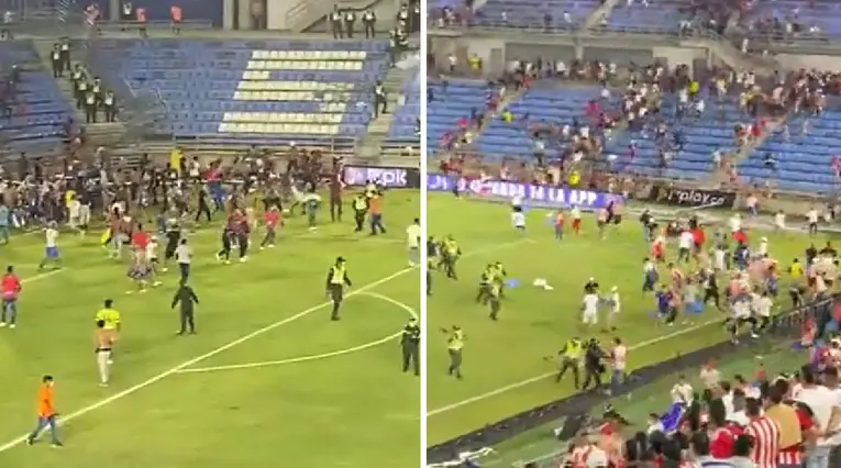 Pelea en las tribunas del estadio Sierra Nevada