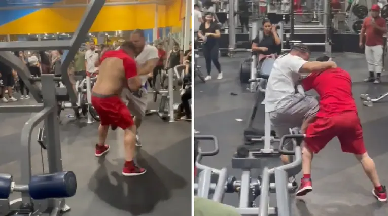 Pelea en un gimnasio