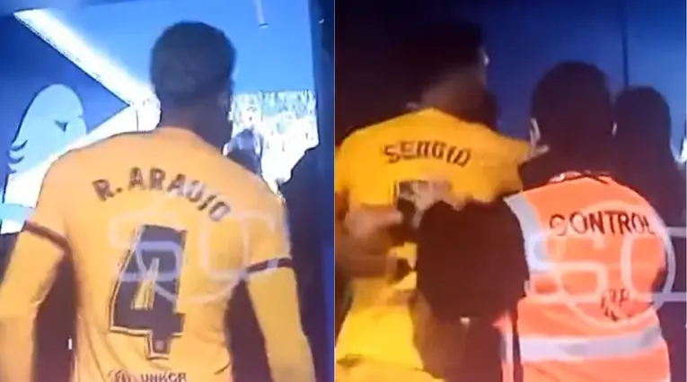 Pelea de Araújo y Busquets con ultras de Espanyol