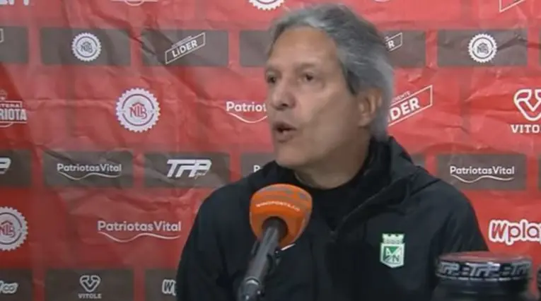 Piscis Restrepo en la rueda de prensa, tras la victoria de Nacional ante Patriotas.